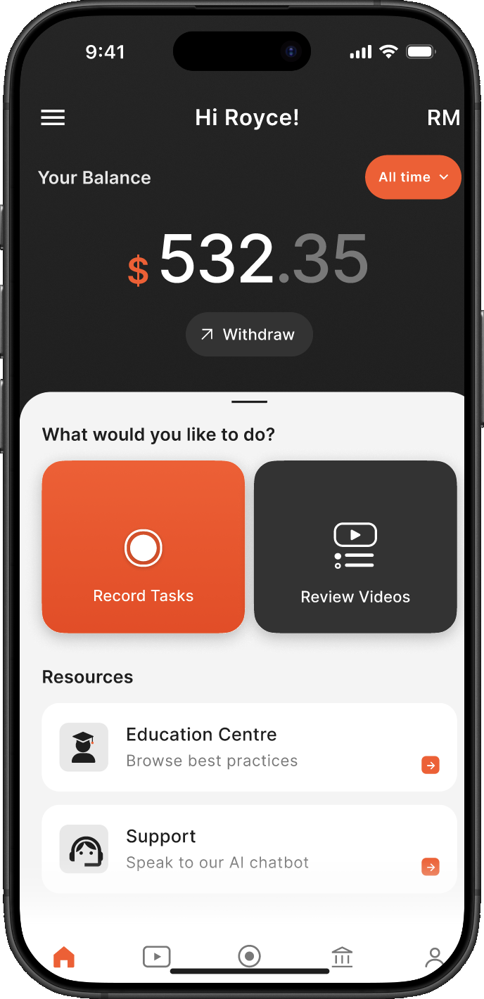 Pick a task & record